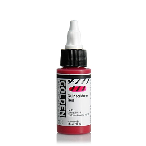 Golden High Flow Acrylic Paint 1oz_Quinacridone Red